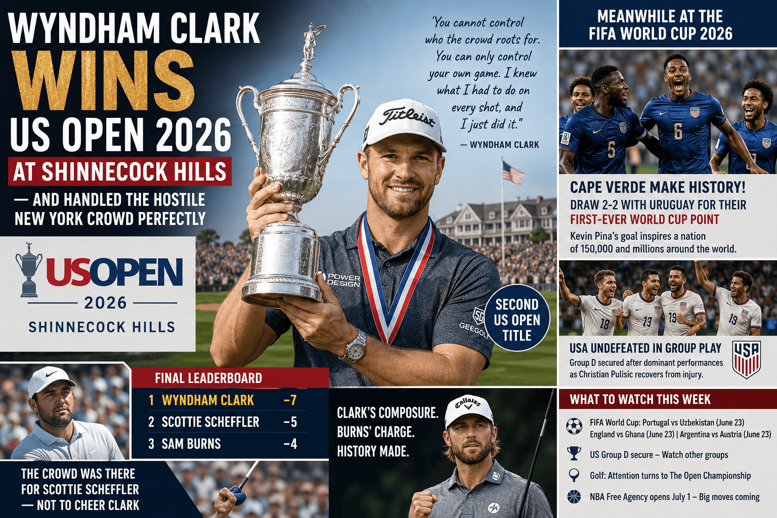 Wyndham Clark Wins US Open at Shinnecock Hills — And Handled the Hostile New York Crowd Perfectly